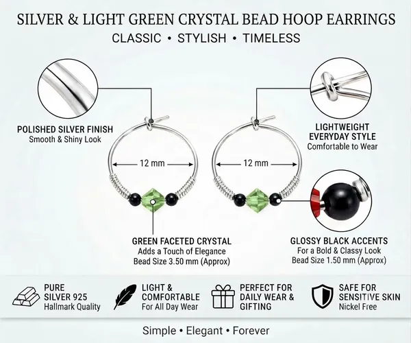 Silver_Green_Crystal_Bead_Hoop_Earrings_For_Women