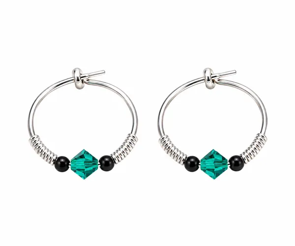 Silver_Green_Crystal_Hoop_Earrings_For_Women