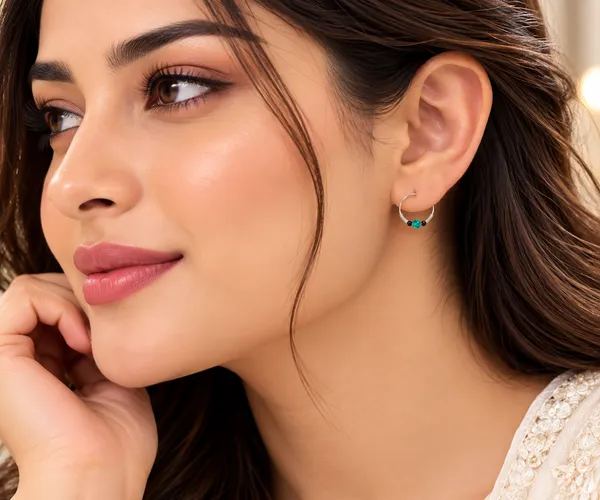 Silver_Green_Crystal_Hoop_Earrings_For_Women