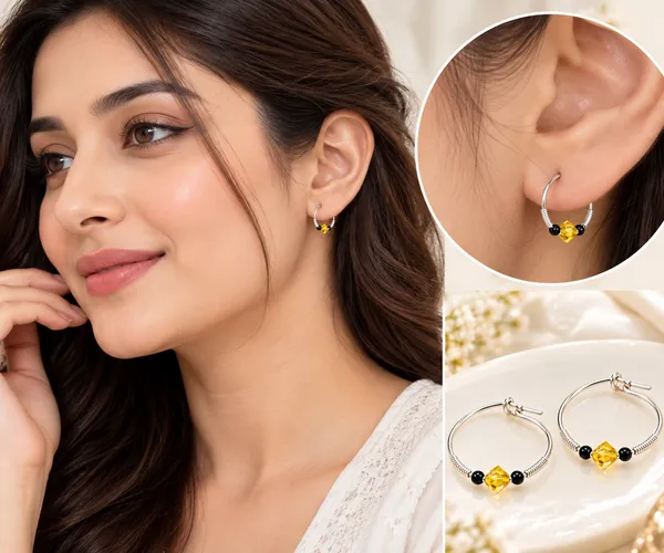 Silver_And_Gold_Bead_Hoop_Earrings_For_Women