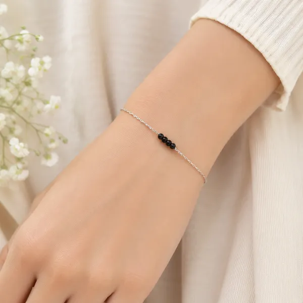 Silver_Tone_Beaded_Bracelet_For_Women