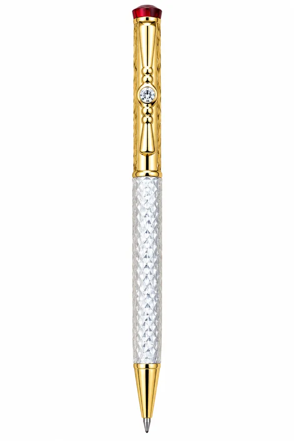 Gold_And_Crystal_Facet_Ballpoint_Pen