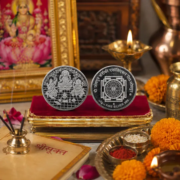 999_Fine_Silver_Lakshmi_Ganesh_Yantra_Coin_Set