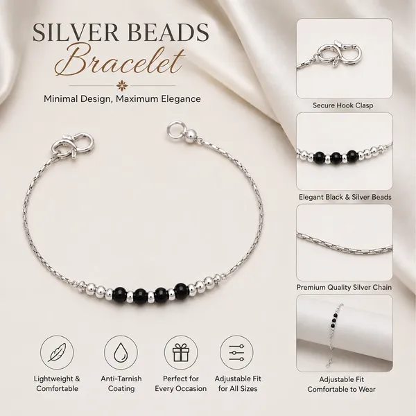 Black_Beaded_Sterling_Silver_Bracelet_For_Men_And_Women