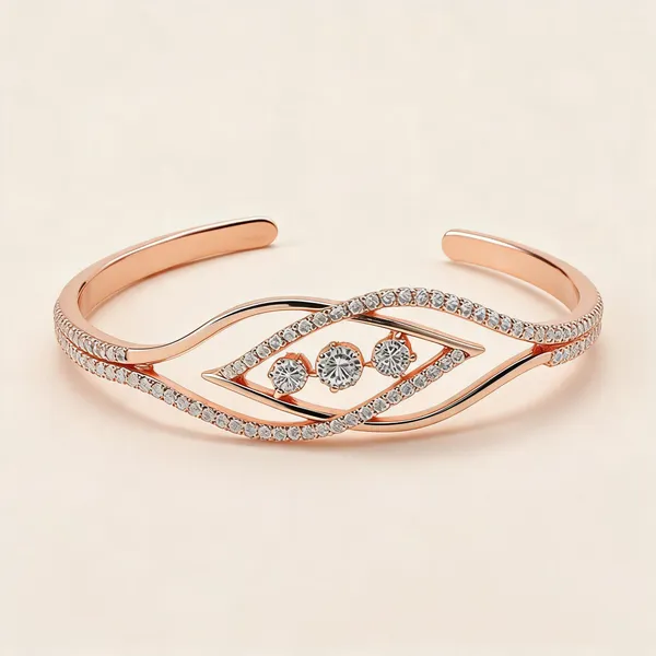 Rose_Gold_Stainless_Steel_Leaf_Openwork_Stone_Kada_For_Women