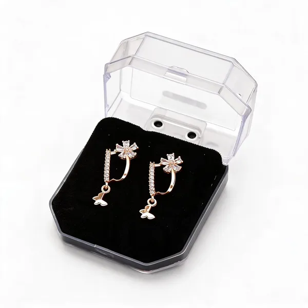 Rose_Gold_Stainless_Steel_Floral_Butti_Drop_Earrings_For_Women