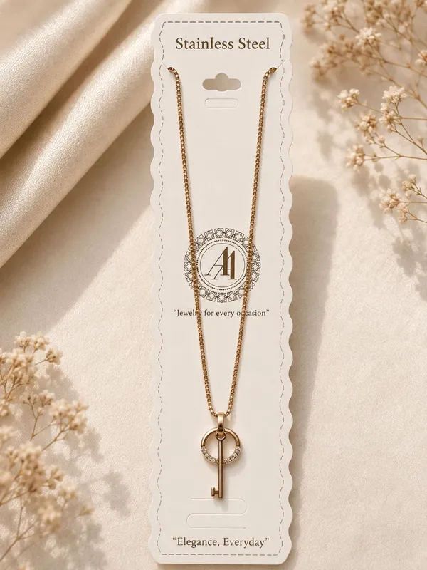 Gold_Stainless_Steel_Key_Pendant_Necklace_For_Women