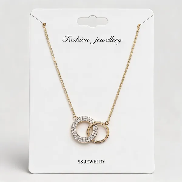 Gold_Stainless_Steel_Interlocking_Ring_Pendant_Necklace_For_Women