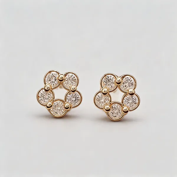 Gold_Stainless_Steel_Floral_Stud_Earrings_For_Women