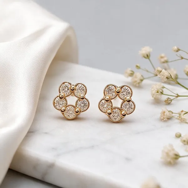 Gold_Stainless_Steel_Floral_Stud_Earrings_For_Women