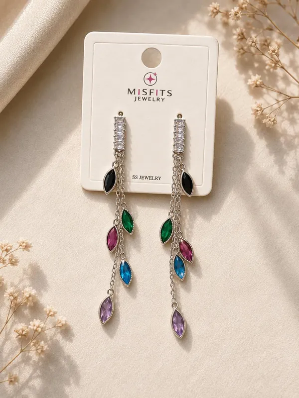 Multicolour_Alloy_Leaf_Charm_Drop_Earrings_For_Women