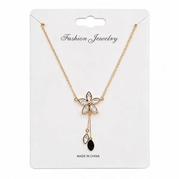 Gold_Stainless_Steel_Floral_Stone_Pendant_Necklace_For_Women