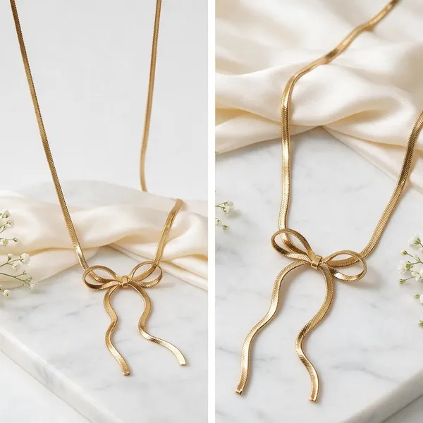 Gold_Stainless_Steel_Bow_Pendant_Necklace_For_Women