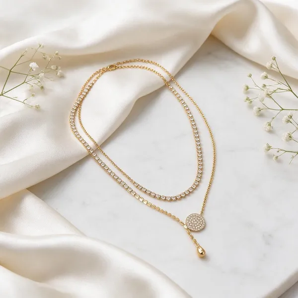 Gold_Stainless_Steel_Charm_Layered_Necklace_For_Women