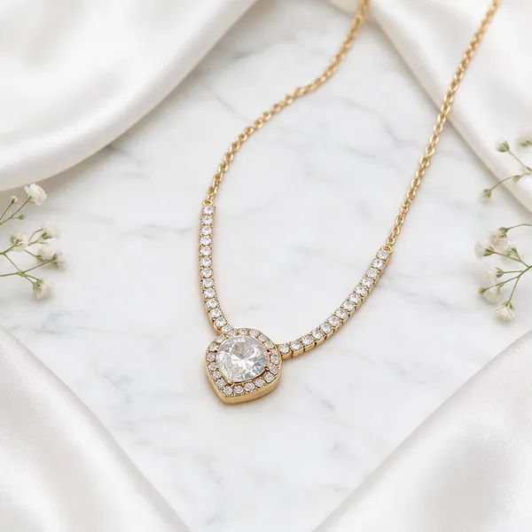 Gold_Stainless_Steel_Stone_Pendant_Necklace_For_Women