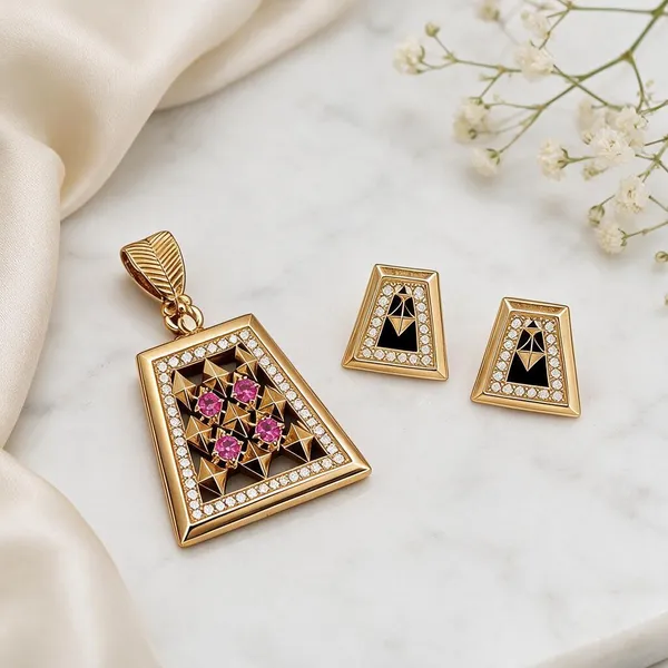 Gold_Brass_Geometric_Lattice_Pendant_Set_For_Women