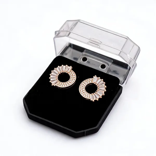 Rose_Gold_Stainless_Steel_Fan_Detail_Stud_Earrings_For_Women
