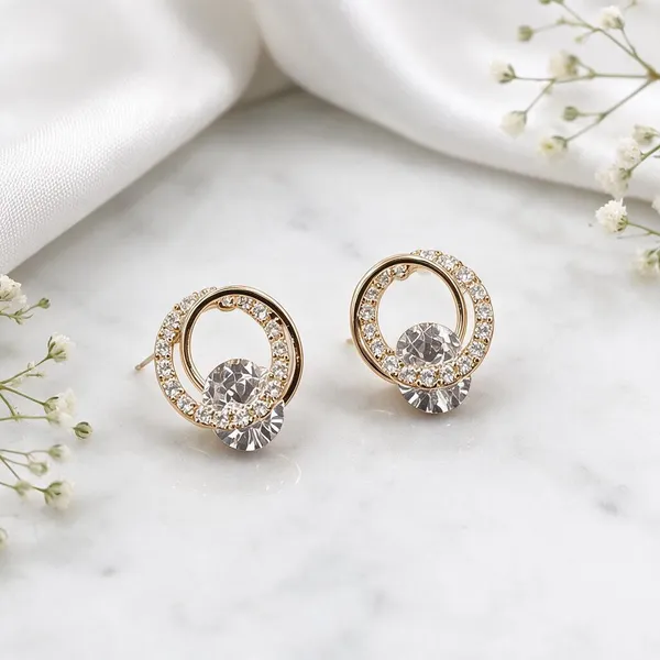 Gold_Stainless_Steel_Stone-Accented_Hoop_Earrings_For_Women