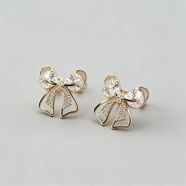 Gold_Stainless_Steel_Bow_Drop_Earrings_For_Women