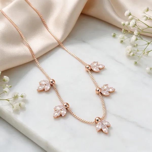 Rose_Gold_Stainless_Steel_Floral_Stone_Chain_Necklace_For_Women