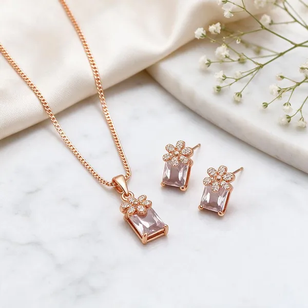 Rose_Gold_Stainless_Steel_Floral_Stone_Pendant_Set_For_Women