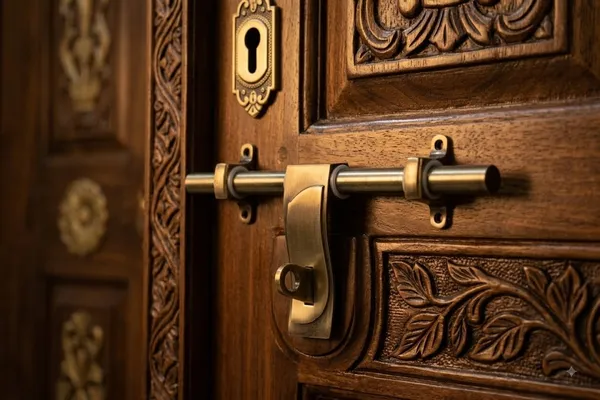 Silver_Brass_Antique_Finish_Sliding_Door_Bolt_Latch