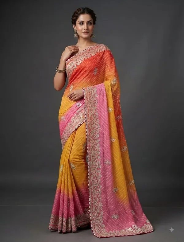Multicolor_Embroidered_Ethnic_Saree_With_Blouse_Piece_For_Women