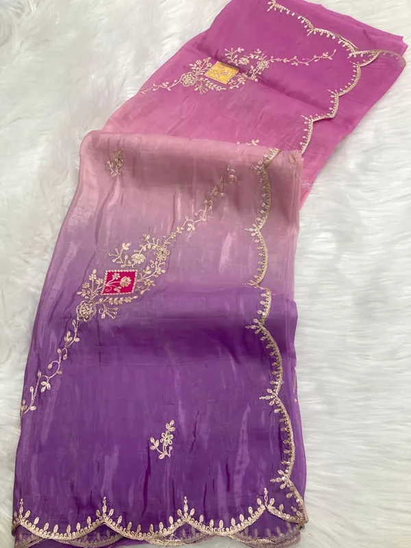Pink_Purple_Organza_Embroidered_Saree_With_Blouse_Piece_For_Women