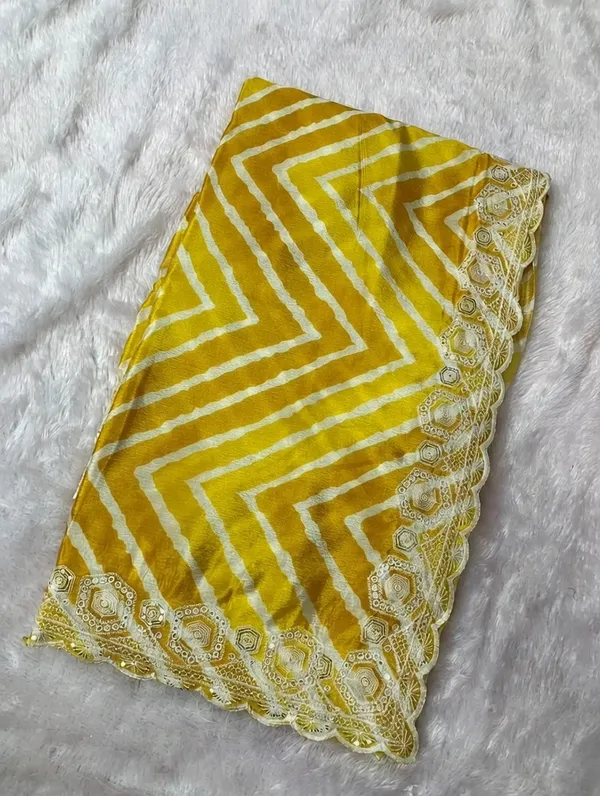 Yellow_Printed_Saree_With_Blouse_Piece_For_Women