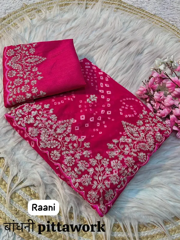 Pink_Bandhani_Embroidered_Saree_With_Blouse_Piece_for_Women