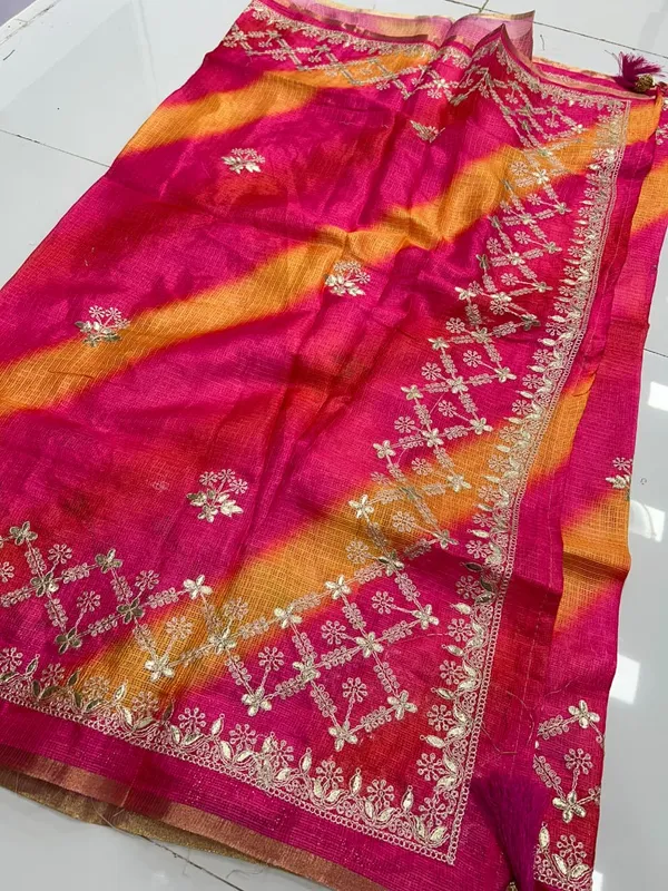 Pink_Woven_Embroidered_Saree_With_Blouse_Piece_for_Women