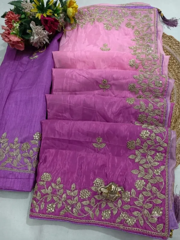Pink_Embroidered_Saree_With_Blouse_Piece_For_Women