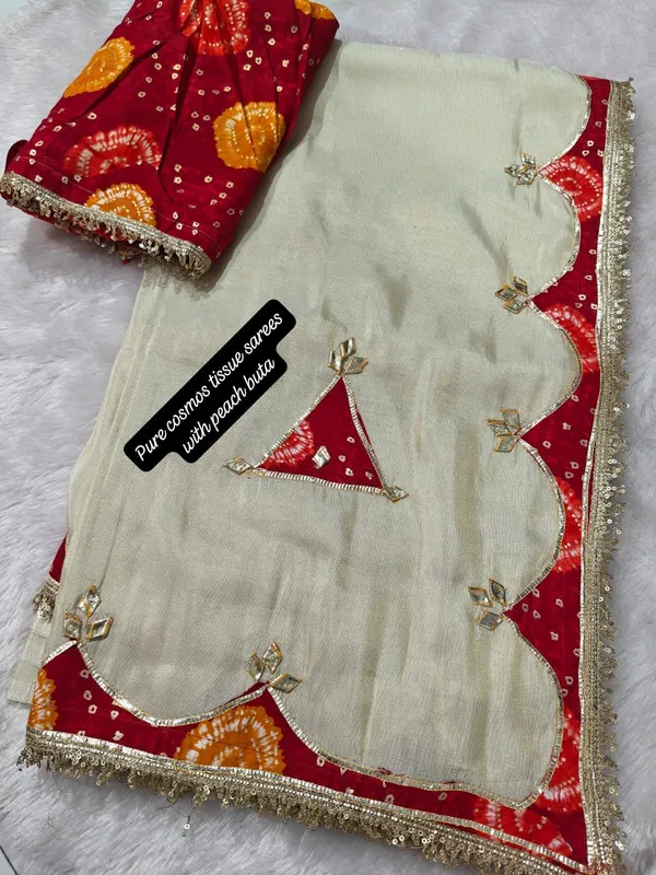 Red_Tissue_Printed_Saree_With_Blouse_Piece_For_Women