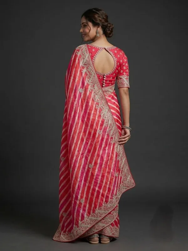 Red_Striped_Embroidered_Saree_With_Blouse_Piece_for_Women