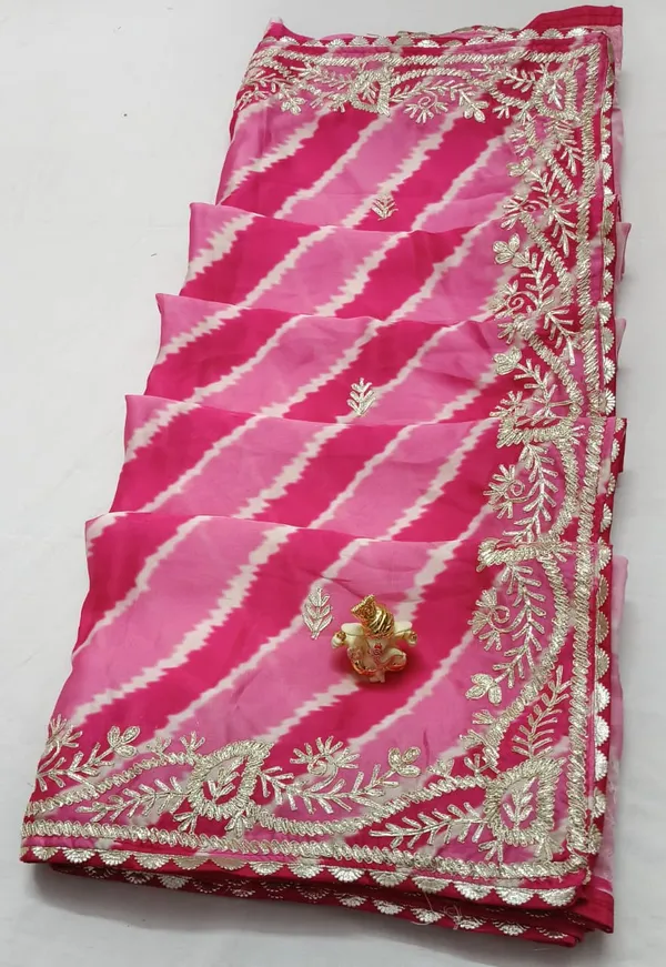 Pink_Tie_Dye_Embroidered_Saree_With_Blouse_Piece_For_Women