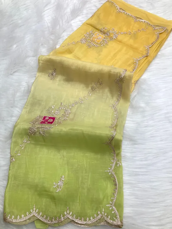 Yellow_Embroidered_Saree_With_Blouse_Piece_For_Women