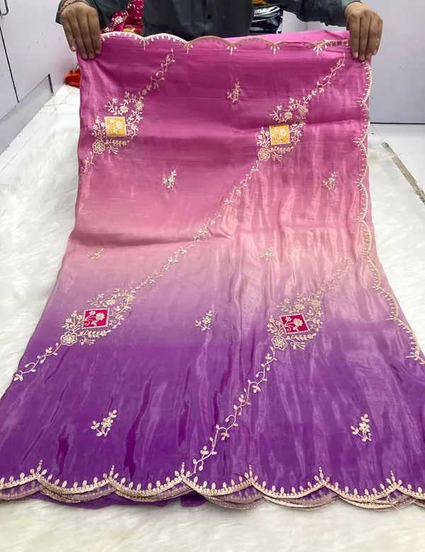Pink_Purple_Organza_Embroidered_Saree_With_Blouse_Piece_For_Women