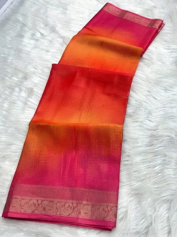 Red_Orange_Woven_Saree_With_Blouse_Piece_for_Women