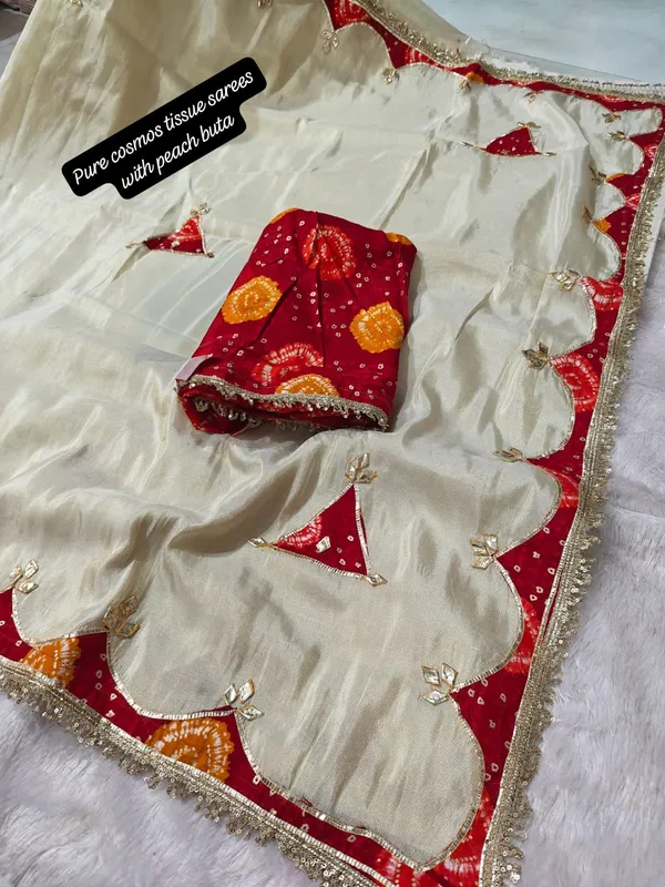 Red_Tissue_Printed_Saree_With_Blouse_Piece_For_Women