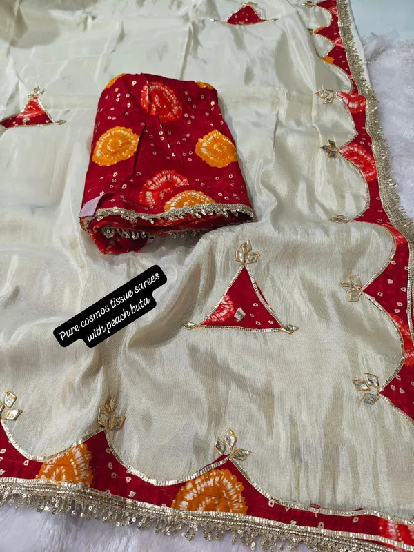 Red_Tissue_Printed_Saree_With_Blouse_Piece_For_Women