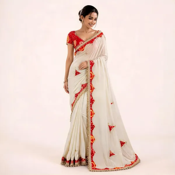 Red_Tissue_Printed_Saree_With_Blouse_Piece_For_Women