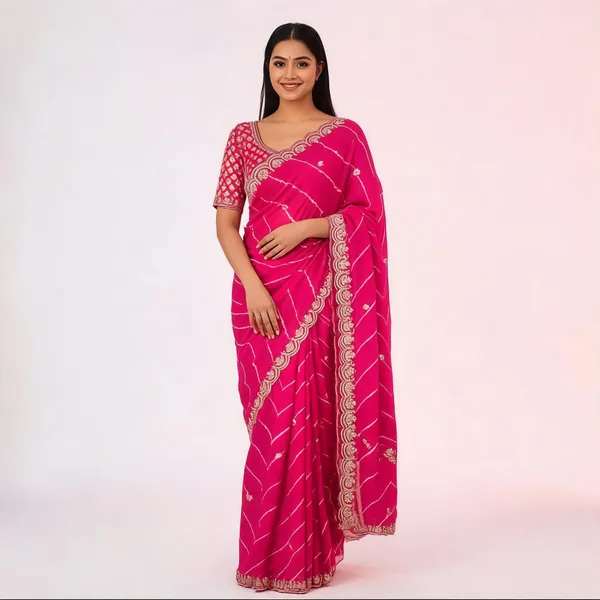 Pink_Traditional_Embroidered_Saree_With_Blouse_Piece_For_Women