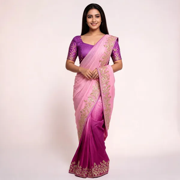 Pink_Embroidered_Saree_With_Blouse_Piece_For_Women