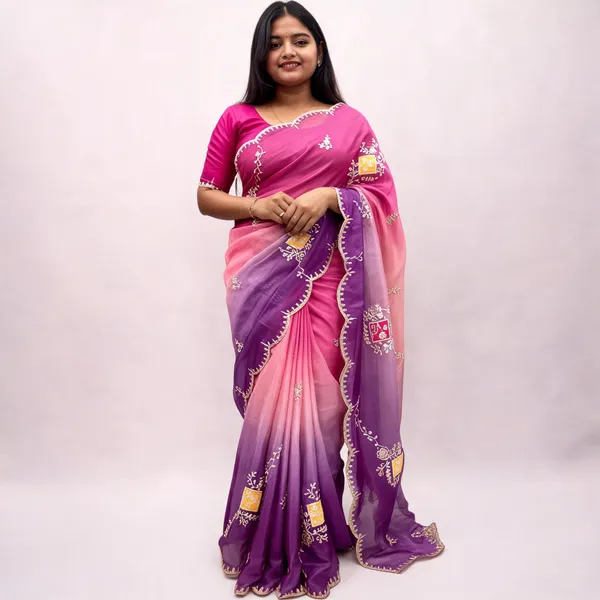 Pink_Purple_Organza_Embroidered_Saree_With_Blouse_Piece_For_Women