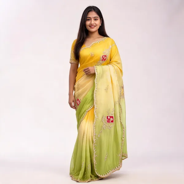 Yellow_Embroidered_Saree_With_Blouse_Piece_For_Women