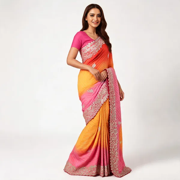Multicolor_Embroidered_Ethnic_Saree_With_Blouse_Piece_For_Women
