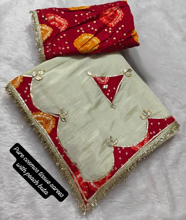 Red_Tissue_Printed_Saree_With_Blouse_Piece_For_Women