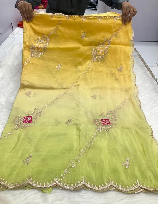 Yellow_Embroidered_Saree_With_Blouse_Piece_For_Women