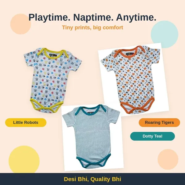 YO_Desi_Romper_For_Baby_Boys_Animal_Print,_Geometric_Print_Pure_Cotton_(Multicolor,_Pack_of_3)