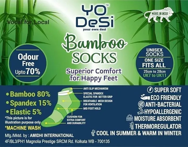 YO_Desi_Desi_Bamboo_Socks-_Moisture_wicking,_Odour_Free_Men_&_Women_Solid_Ankle_Length_(Pack_of_2)